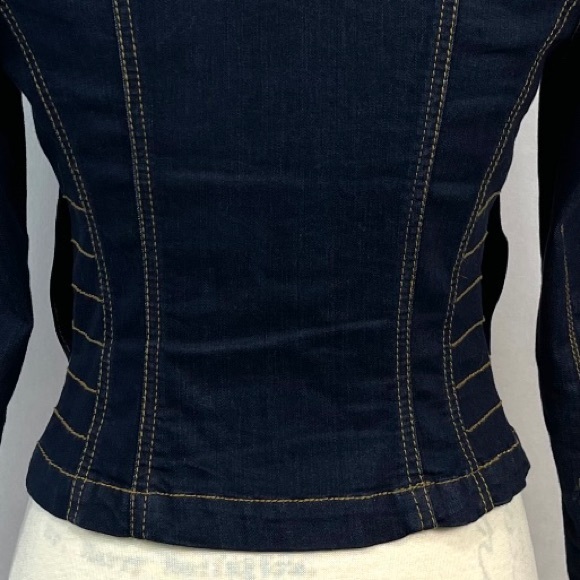 Cache Military Denim Cropped Jacket Size XS - Picture 10 of 13